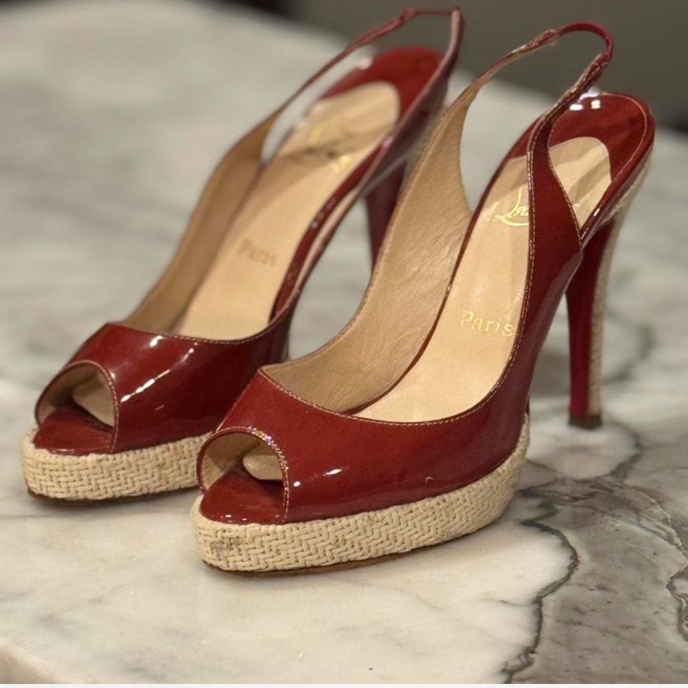 Christian Louboutain high heel sling backs